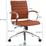 Mid Back Ribbed Vinyl Office Chair – Terracotta Adjustable - Workspace - Alpine Outlets