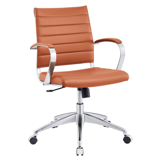 Mid Back Ribbed Vinyl Office Chair – Terracotta Adjustable - Workspace - Alpine Outlets