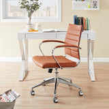 Mid Back Ribbed Vinyl Office Chair – Terracotta Adjustable - Workspace - Alpine Outlets