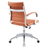 Mid Back Ribbed Vinyl Office Chair – Terracotta Adjustable - Workspace - Alpine Outlets