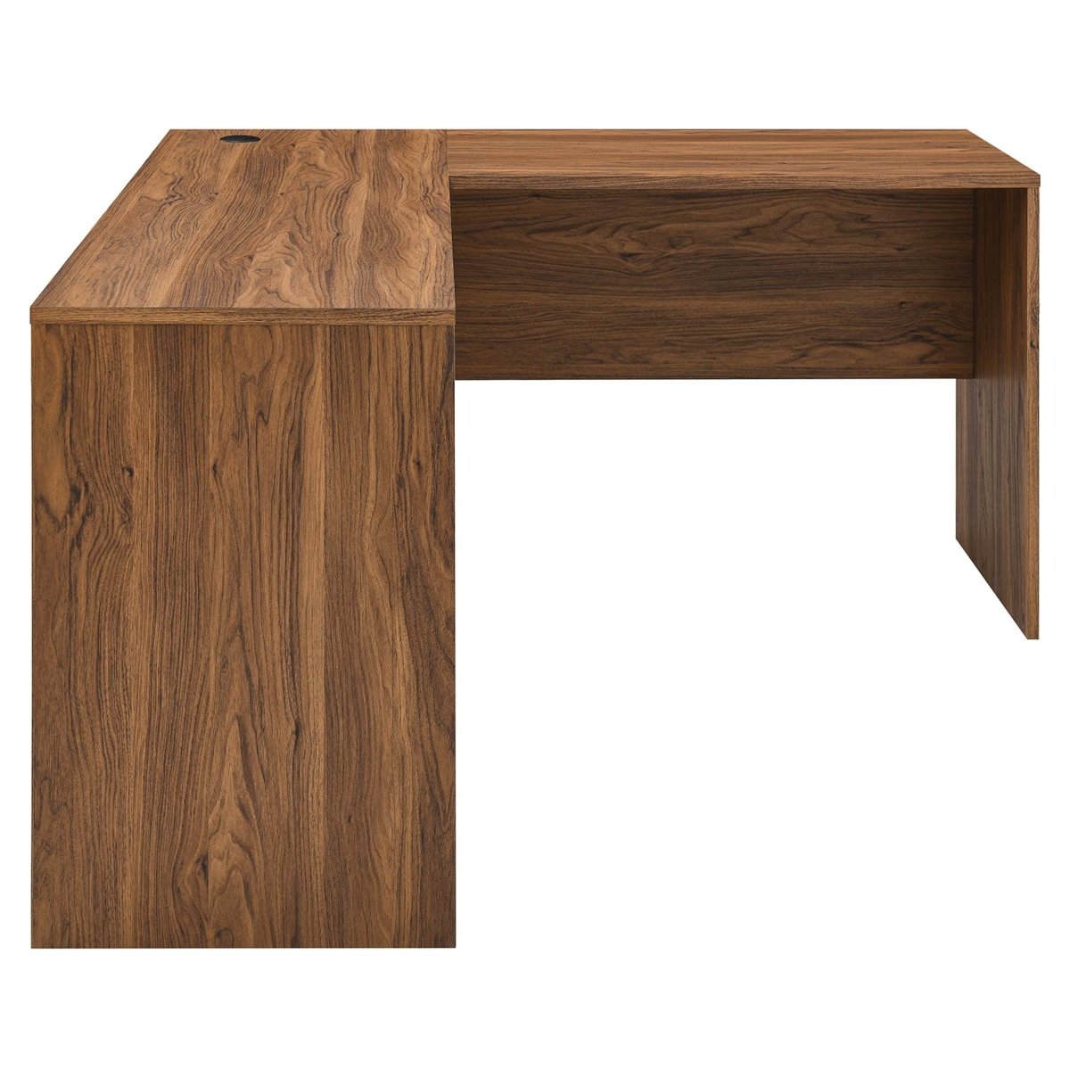 Walnut Mid-Century L-Shaped Office Desk – 55 Inch – Alpine Outlets