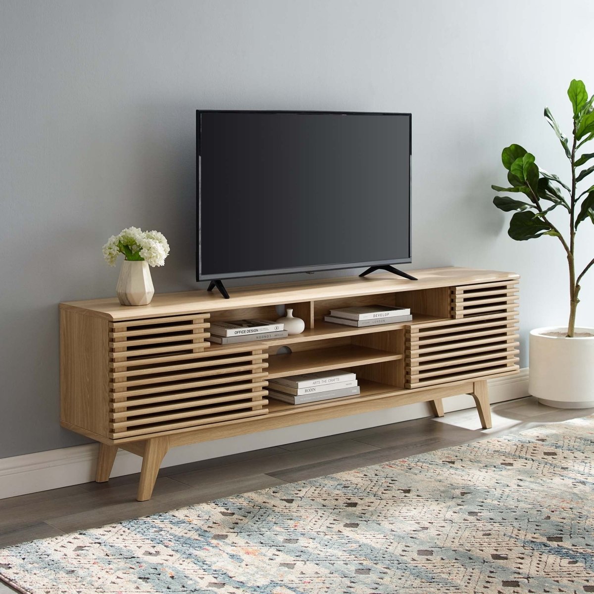 Mid Century Media Console TV Stand 71 Inch - TV Stands available at Alpine Outlets in Denver