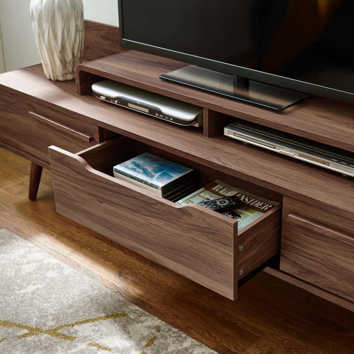 Mid Century Modern 2 Piece Entertainment Center with Storage 74 Inch - TV Stands available at Alpine Outlets in Denver