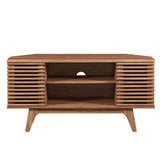 Mid Century Modern Corner TV Stand with Sliding Doors and Shelves 46 Inch - TV Stands available at Alpine Outlets in Denver