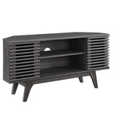 Mid Century Modern Corner TV Stand with Sliding Doors and Shelves 46 Inch - TV Stands available at Alpine Outlets in Denver