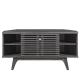 Mid Century Modern Corner TV Stand with Sliding Doors and Shelves 46 Inch - TV Stands available at Alpine Outlets in Denver