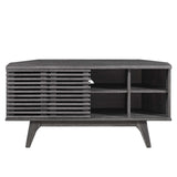 Mid Century Modern Corner TV Stand with Sliding Doors and Shelves 46 Inch - TV Stands available at Alpine Outlets in Denver