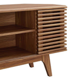 Mid Century Modern Corner TV Stand with Sliding Doors and Shelves 46 Inch - TV Stands available at Alpine Outlets in Denver