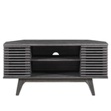 Mid Century Modern Corner TV Stand with Sliding Doors and Shelves 46 Inch - TV Stands available at Alpine Outlets in Denver