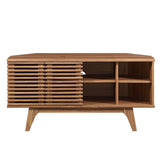 Mid Century Modern Corner TV Stand with Sliding Doors and Shelves 46 Inch - TV Stands available at Alpine Outlets in Denver