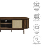 Mid Century Modern Oval TV Stand with Sliding Doors and Storage 61 Inch - TV Stands available at Alpine Outlets in Denver