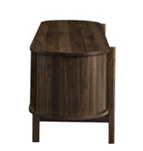 Mid Century Modern Oval TV Stand with Sliding Doors and Storage 61 Inch - TV Stands available at Alpine Outlets in Denver