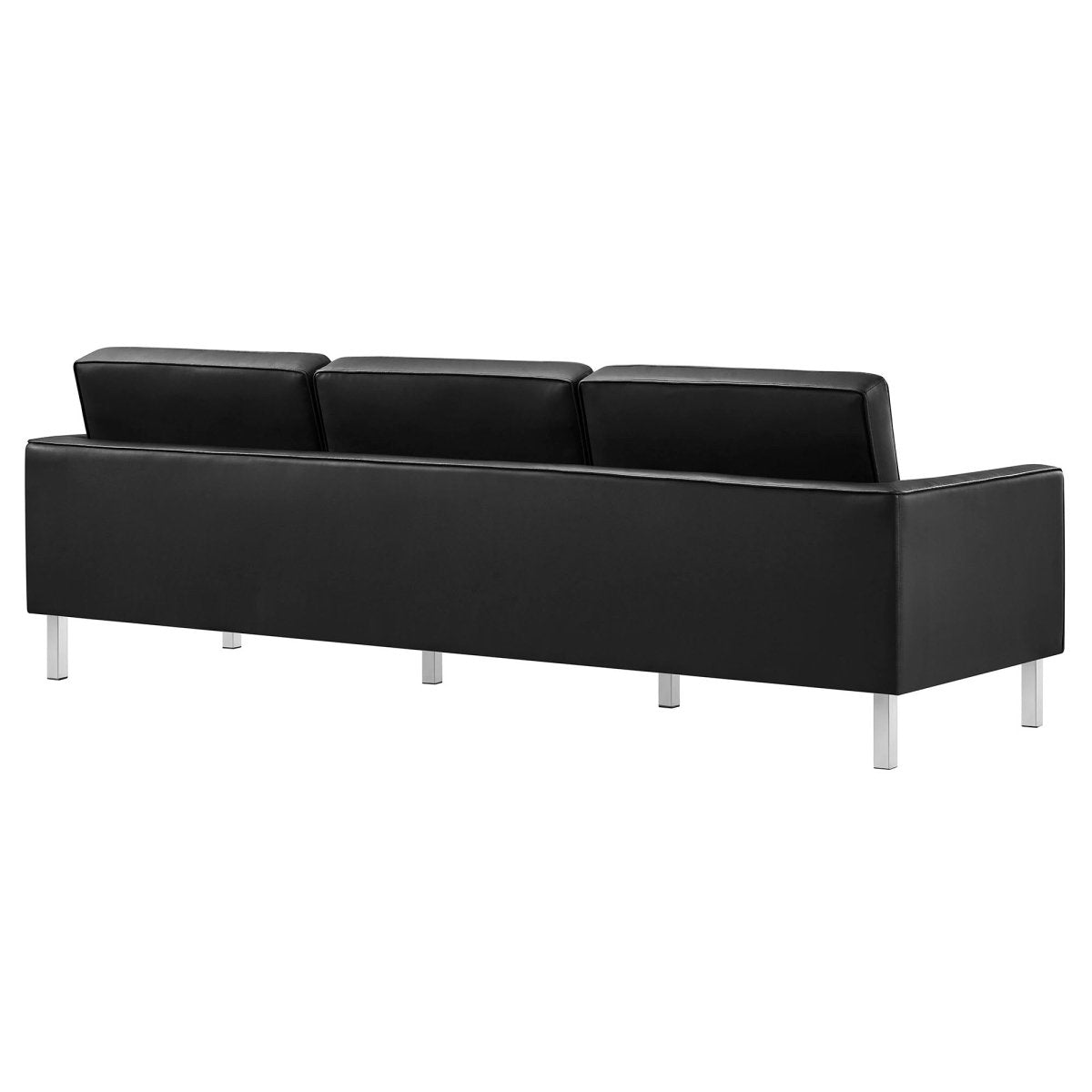 Mid - Century Modern Tufted Vegan Leather Sofa - Living Room Furniture available at Alpine Outlets in Denver