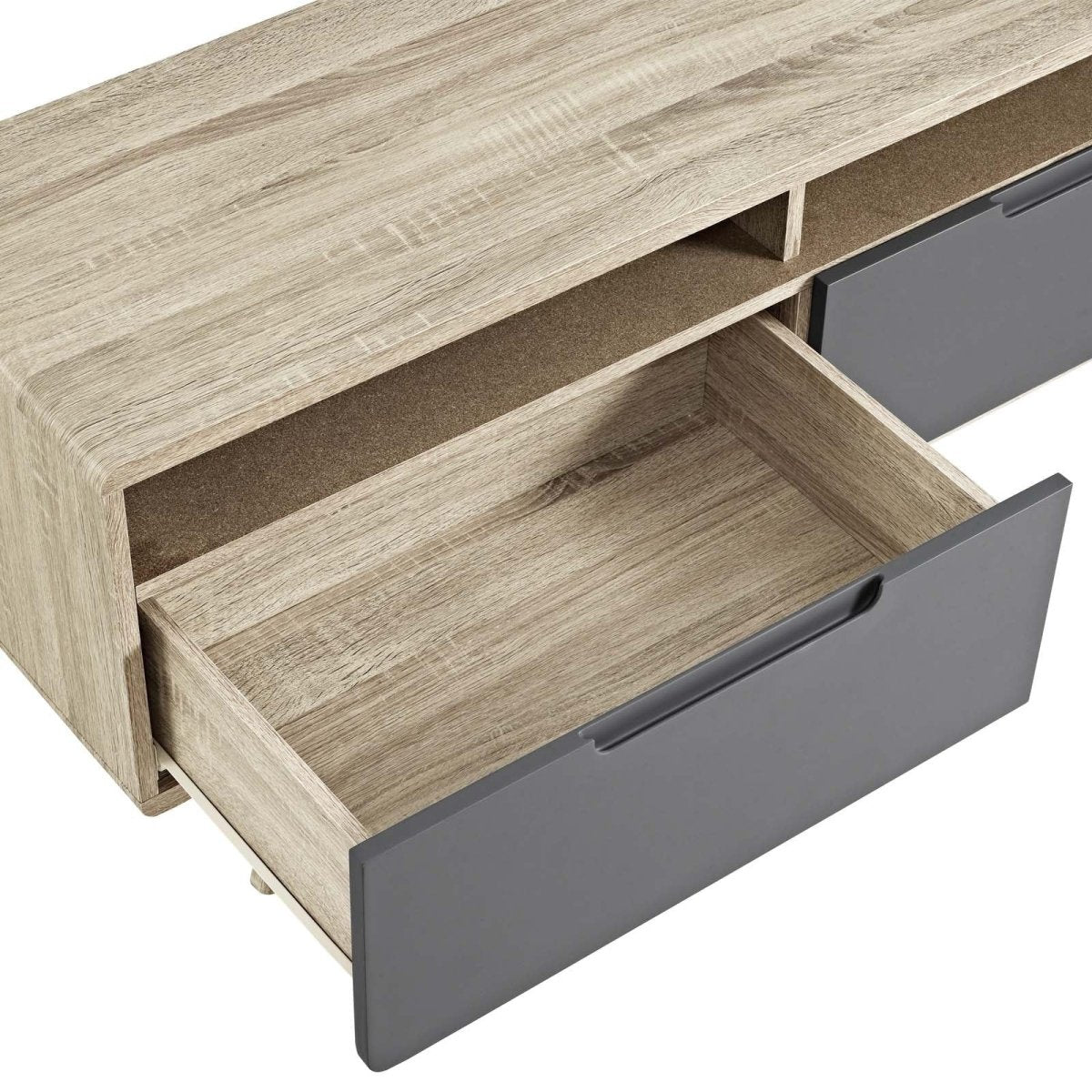 Mid Century Modern TV Stand with Drawers and Open Shelves 47 Inch - TV Stands available at Alpine Outlets in Denver