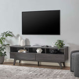 Mid Century Modern TV Stand with Drawers and Open Shelving 60 Inch - TV Stands available at Alpine Outlets in Denver