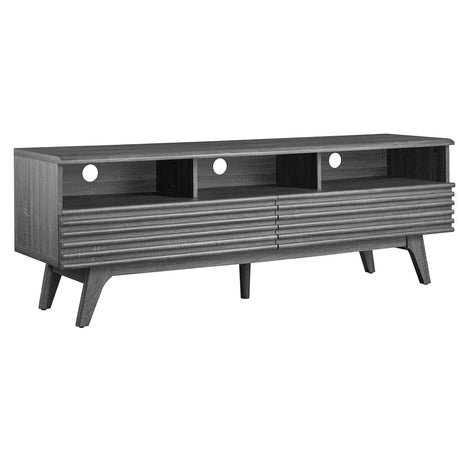 Mid Century Modern TV Stand with Drawers and Open Shelving 60 Inch - TV Stands available at Alpine Outlets in Denver