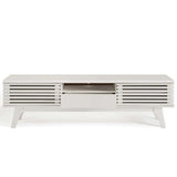 Mid Century Modern TV Stand with Dual Sliding Doors and Drawer 59 Inch - TV Stands available at Alpine Outlets in Denver