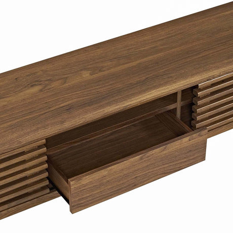 Mid Century Modern TV Stand with Dual Sliding Doors and Drawer 59 Inch - TV Stands available at Alpine Outlets in Denver