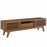 Mid Century Modern TV Stand with Dual Sliding Doors and Drawer 59 Inch - TV Stands available at Alpine Outlets in Denver