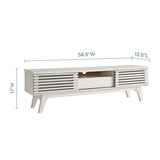 Mid Century Modern TV Stand with Dual Sliding Doors and Drawer 59 Inch - TV Stands available at Alpine Outlets in Denver