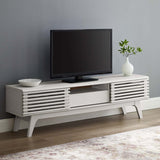 Mid Century Modern TV Stand with Dual Sliding Doors and Drawer 59 Inch - TV Stands available at Alpine Outlets in Denver