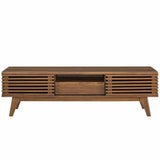 Mid Century Modern TV Stand with Dual Sliding Doors and Drawer 59 Inch - TV Stands available at Alpine Outlets in Denver