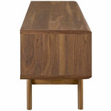 Mid Century Modern TV Stand with Slatted Sliding Door and Storage 48 Inch - TV Stands available at Alpine Outlets in Denver