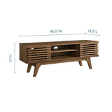 Mid Century Modern TV Stand with Sliding Doors and Adjustable Shelves 46 Inch - TV Stands available at Alpine Outlets in Denver