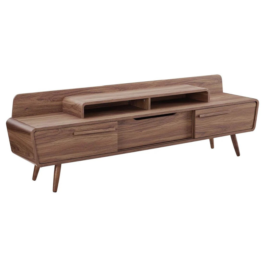 Mid Century Modern TV Stand with Sliding Doors and Storage 74 Inch - TV Stands available at Alpine Outlets in Denver