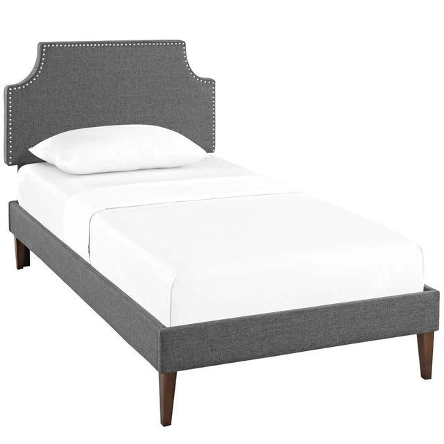 Mid - Century Modern Upholstered Fabric Platform Bed - Platform Bed available at Alpine Outlets in Denver