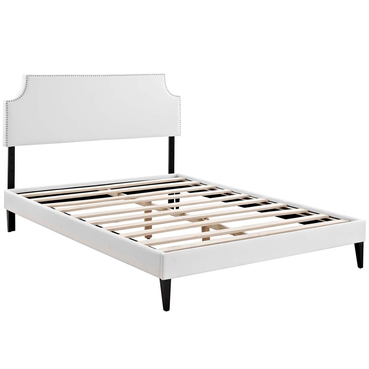 Mid - Century Modern Upholstered Fabric Platform Bed - Platform Bed available at Alpine Outlets in Denver