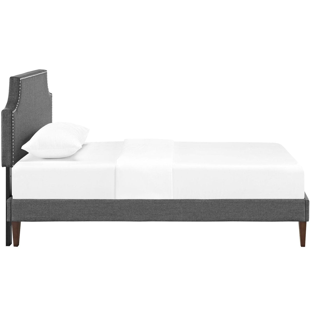 Mid - Century Modern Upholstered Fabric Platform Bed - Platform Bed available at Alpine Outlets in Denver