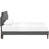 Mid - Century Modern Upholstered Fabric Platform Bed - Platform Bed available at Alpine Outlets in Denver