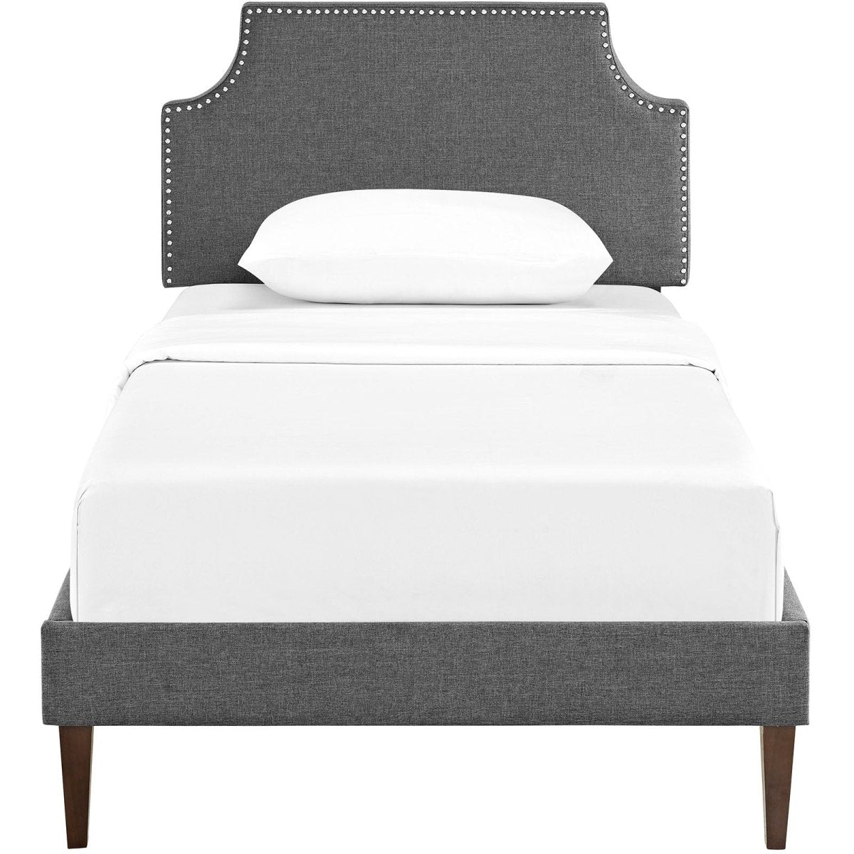 Mid - Century Modern Upholstered Fabric Platform Bed - Platform Bed available at Alpine Outlets in Denver