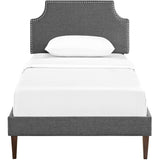 Mid - Century Modern Upholstered Fabric Platform Bed - Platform Bed available at Alpine Outlets in Denver