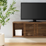 Mid Century Modern Wall Mount TV Stand with Sliding Doors and Storage 46 Inch - TV Stands available at Alpine Outlets in Denver