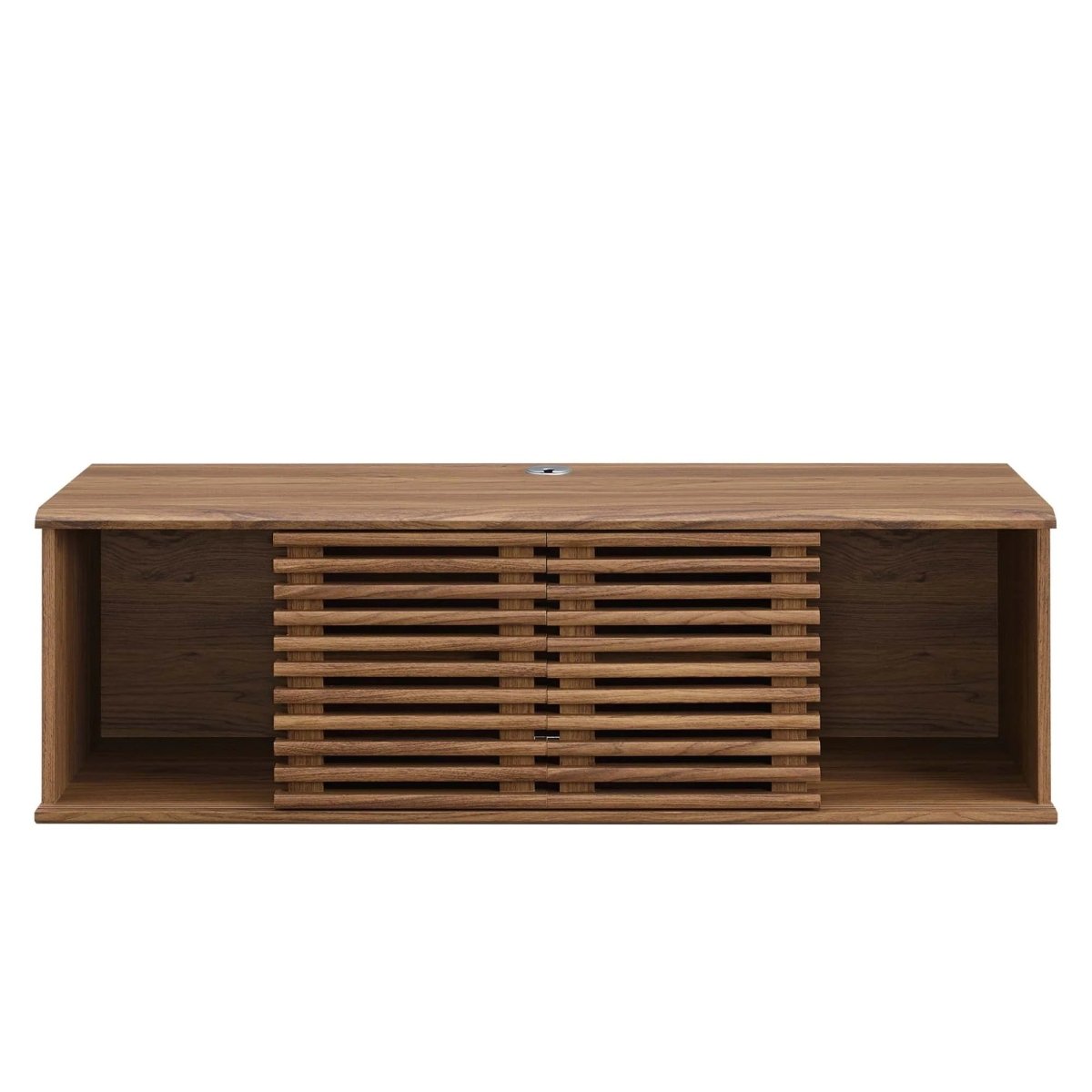 Mid Century Modern Wall Mount TV Stand with Sliding Doors and Storage 46 Inch - TV Stands available at Alpine Outlets in Denver