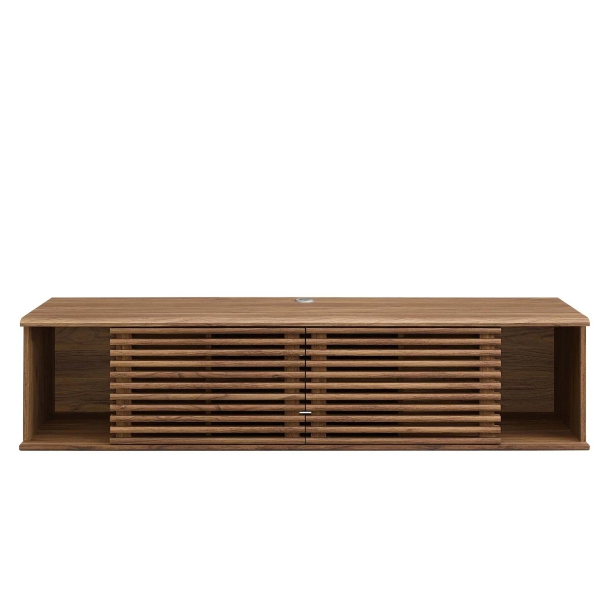 Mid Century Modern Wall Mount TV Stand with Sliding Doors and Storage 60 Inch - TV Stands available at Alpine Outlets in Denver