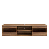 Mid Century Modern Wall Mount TV Stand with Sliding Doors and Storage 60 Inch - TV Stands available at Alpine Outlets in Denver