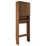 65" Walnut Mid-Century Over-the-Toilet Bathroom Storage Cabinet - Bathroom - Alpine Outlets