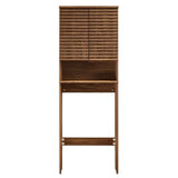 65" Walnut Mid-Century Over-the-Toilet Bathroom Storage Cabinet - Bathroom - Alpine Outlets