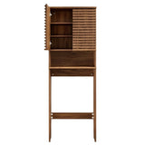 65" Walnut Mid-Century Over-the-Toilet Bathroom Storage Cabinet - Bathroom - Alpine Outlets