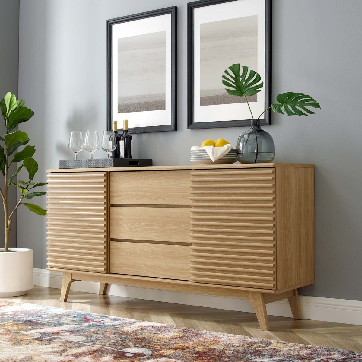 Mid Century Sideboard Buffet TV Stand 63 Inch - TV Stands available at Alpine Outlets in Denver