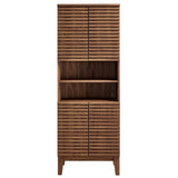 63" Walnut Mid-Century Tall Bathroom Storage Cabinet - Bathroom - Alpine Outlets