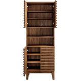 63" Walnut Mid-Century Tall Bathroom Storage Cabinet - Bathroom - Alpine Outlets