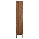 63" Walnut Mid-Century Tall Bathroom Storage Cabinet - Bathroom - Alpine Outlets