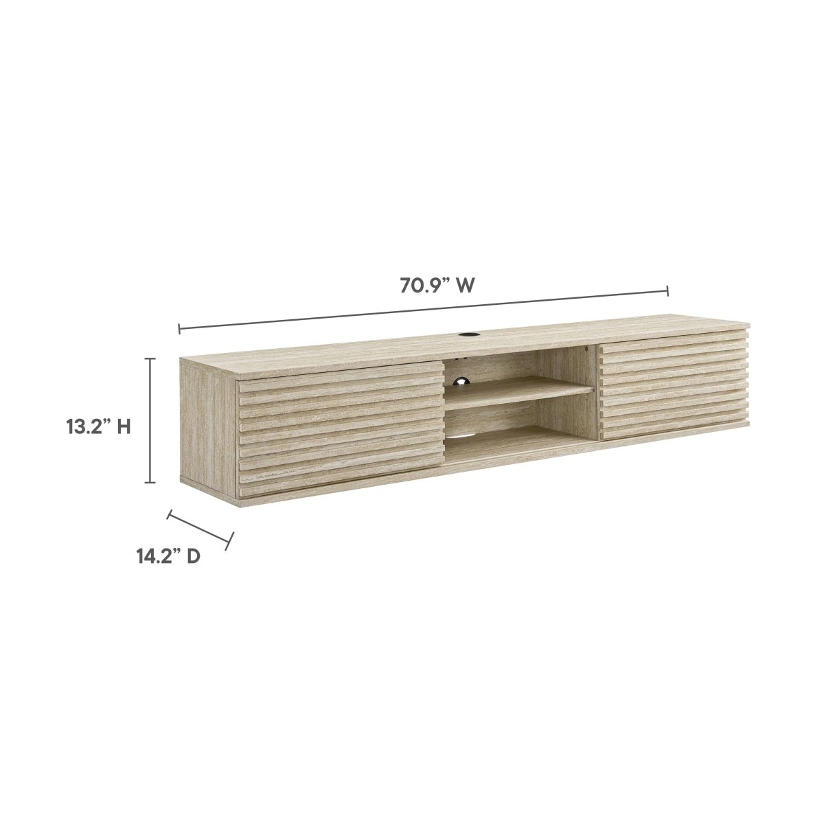 Mid Century Wall Mount Media Console TV Stand 70 Inch - TV Stands available at Alpine Outlets in Denver