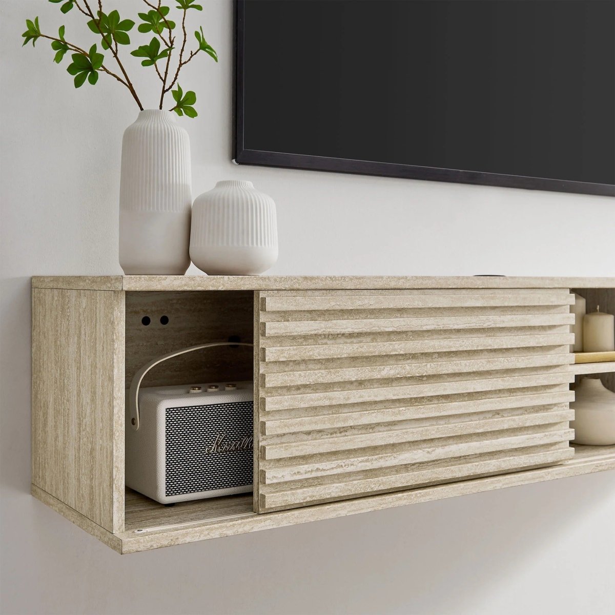 Mid Century Wall Mount Media Console TV Stand 70 Inch - TV Stands available at Alpine Outlets in Denver