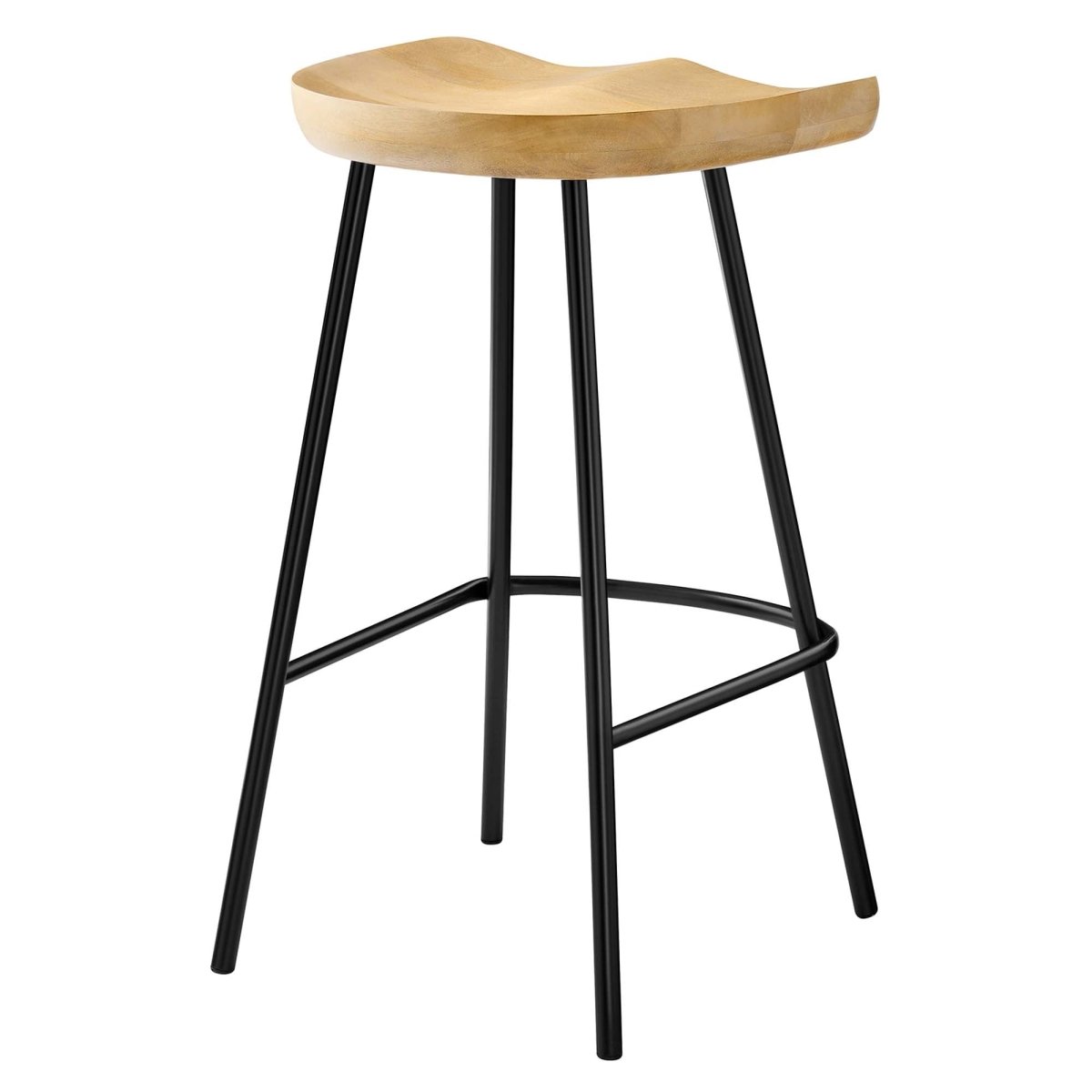 Minimalist Mango Wood Backless Counter Stool Set of 2 - Stools available at Alpine Outlets in Denver