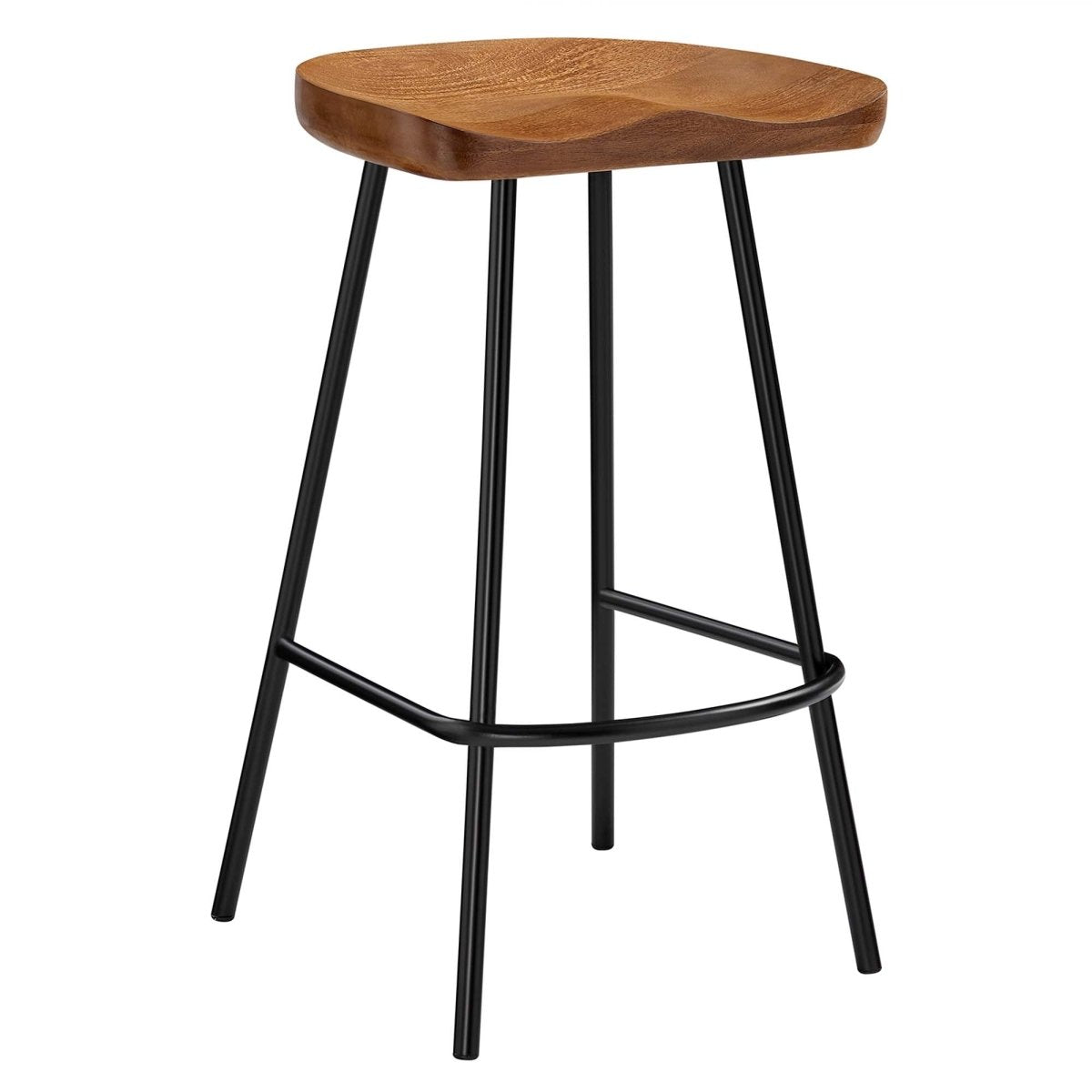 Minimalist Mango Wood Backless Counter Stool Set of 2 - Stools available at Alpine Outlets in Denver
